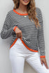 'Jolene' Striped Drop Shoulder T-Shirt - Celes Fashion